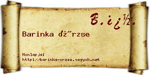Barinka Örzse névjegykártya