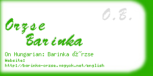 orzse barinka business card